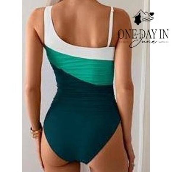 Eomenie One Shoulder One Piece Swimsuit Size XL - Picture 2 of 7